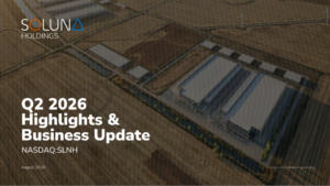 Soluna Reports Q2'26 Results; Revenue Grows 145% Year-Over-Year